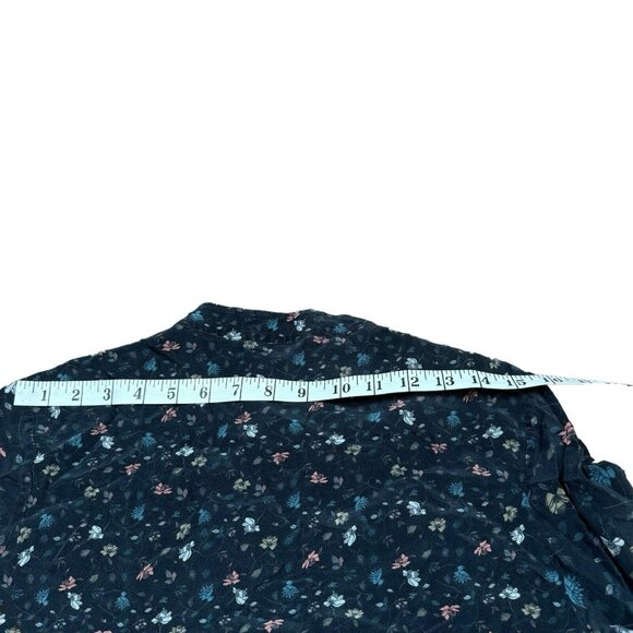 All Saints Lin Rose 100% Silk Floral Long Sleeve Shirt Dress Size 10 Waist Tie - Picture 11 of 16